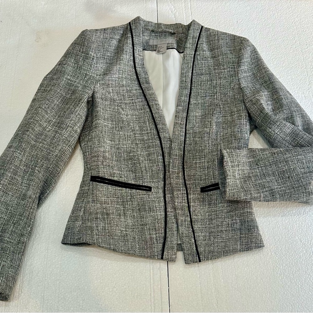 H&M Gray Blazer with Black Trim